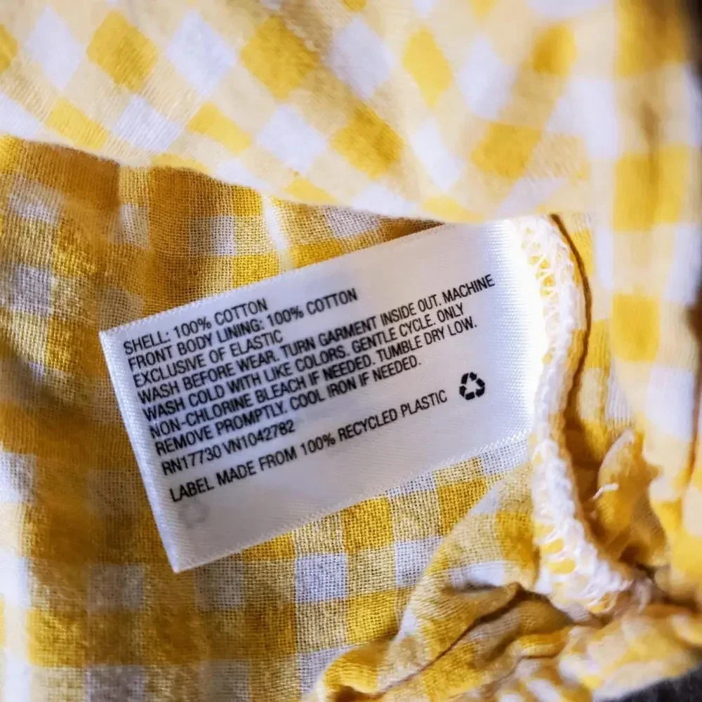 Cat & Jack Matching Yellow & White Plaid Summer Outfit Size 2T NWOT